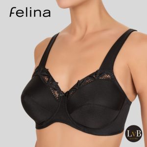 Felina Melina 527 beugel bh zwart met elegante kantdetails en optimale ondersteuning