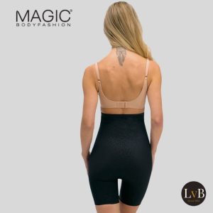 achter aanzicht van MAGIC Bodyfashion Maxi Sexy Hi-Bermuda Leopard Black shapewear