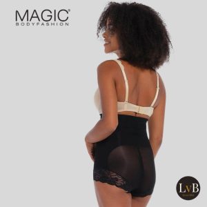 MAGIC Bodyfashion Super Control Brief zwart zijaanzicht op model