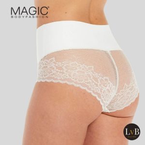 MAGIC Bodyfashion Tummy Shaper Lace snow white achterkant op model