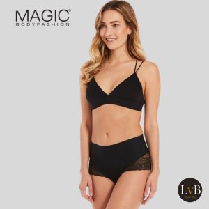 MAGIC Bodyfashion Tummy Shaper Lace 22TL zwart corrigerende tailleslip op model