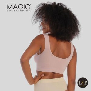 Achteraanzicht van model met MAGIC Comfort Bra Bamboo rose