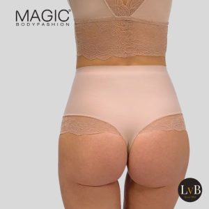 Achterzijde van de MAGIC Dream Hi-Thong Lace in Cappuccino