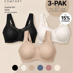 Anita Comfort 5859 gladde BH zonder beugel voordeel 3-pak in zelf te kiezen kleuren