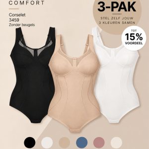 Anita Comfort Corselet 3459 zonder beugel voordeel 3-pak in zelf te kiezen kleuren
