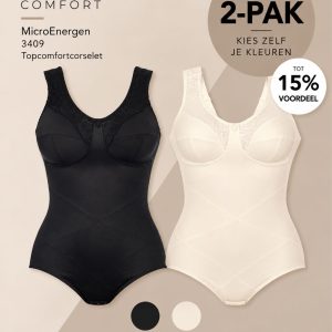 Anita Comfort MicroEnergen Topcomfortcorselet 3409 voordeel 2-pak in zwart en champagne