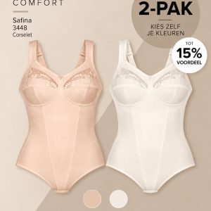 Anita Comfort Safina corselet 3448 voordeel 2-pak in sand en crystal