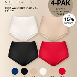 Chantelle Soft Stretch High Waist Brief Plus C11370 voordeel 4-pack zelf kleuren kiezen