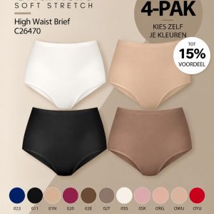 Chantelle SoftStretch tailleslip C26470 voordeel 4-pak, stel zelf 4 kleuren samen
